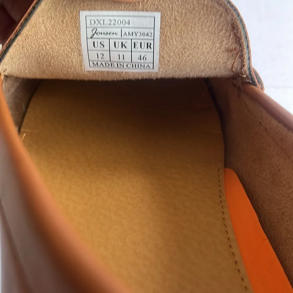 NWOT Jousen Milan, Italy Cognac SlipOn Penny Loafers - Picture 8 of 9